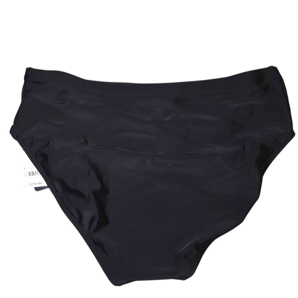 Island Escape Black Bikini Bottom Size 6 S/M Classic Solid Mix Match NWT